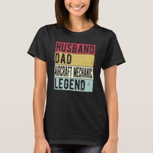 Retro Technicus Pap Husband  Vliegtuig Mec T-shirt