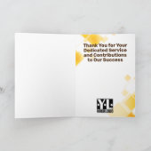 Retro techno universeel jaar werknemersjubileum kaart (Binnen)