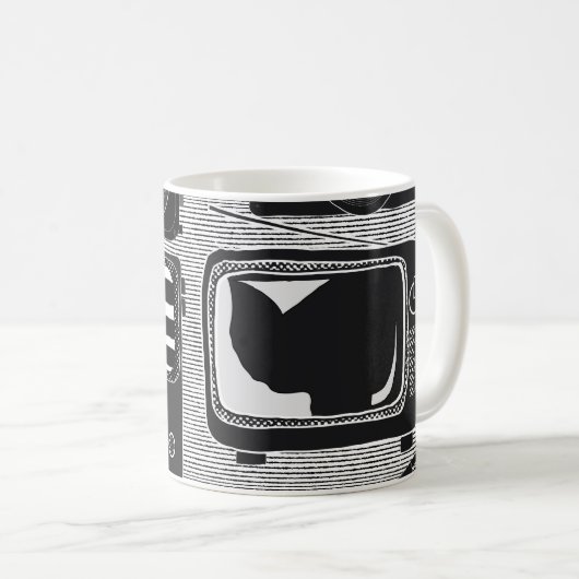 Retro technologie koffiemok (Voorkant rechts)