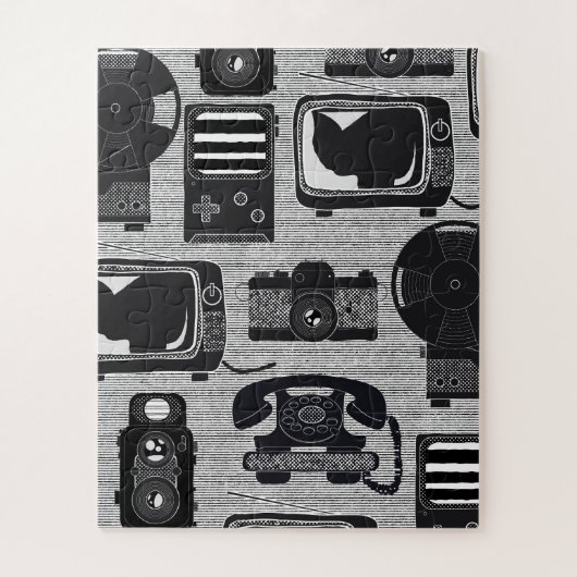 Retro technologie legpuzzel (Verticaal)