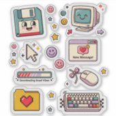 Retro Technologie Stickerblad Sticker (Voorkant)