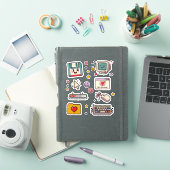 Retro Technologie Stickerblad Sticker (iPad Cover)