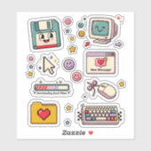 Retro Technologie Stickerblad Sticker (Vel)