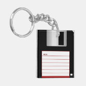 Retro technologie vintage floppy disk sleutelhanger (Voorkant Links)