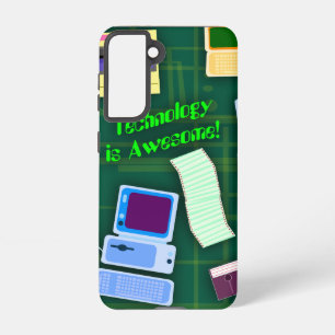 Retro Technology Fun Cartoon Kunstgroet Samsung Galaxy Hoesje