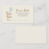 Retro Teddy Bear Baby Boy shower Diaper Raffle Informatiekaartje (Voorkant / Achterkant)