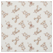 Retro teddybeer nostalgie Pluizig geruit Stof (Swatch)