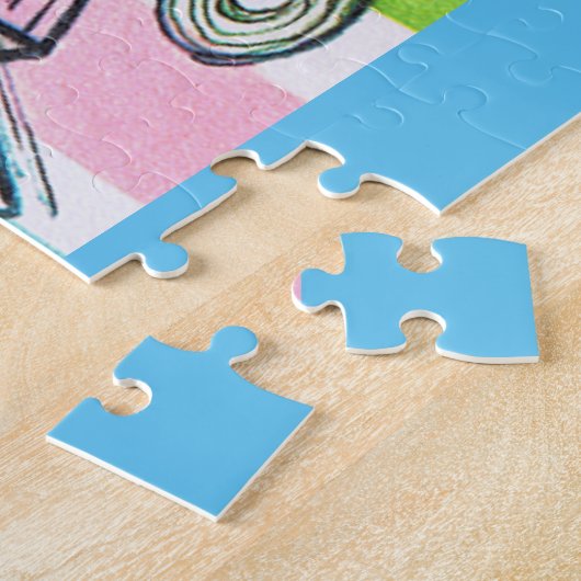 Retro Teen Party nodigt uit Legpuzzel (Zijkant)