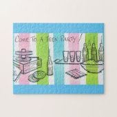 Retro Teen Party nodigt uit Legpuzzel (Horizontaal)