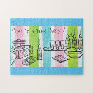 Retro Teen Party nodigt uit Legpuzzel