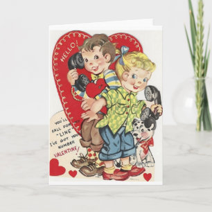 Retro Teen Valentijnsdag Kaart