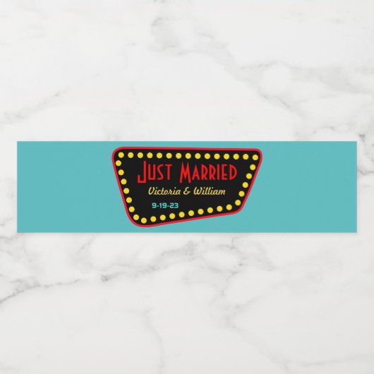 Retro Teken Gewoon Getrouwd Water Fles Labels Waterfles Etiket (Enkel label)