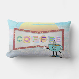 Retro Teken Koffie Lumbaal Kussen