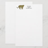 Retro tekening van een luipaard cheeta gevlekte ka briefpapier (Voorkant / Achterkant)
