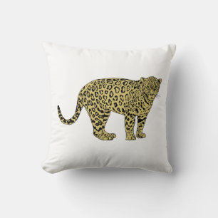 Retro tekening van een luipaard cheeta gevlekte ka kussen