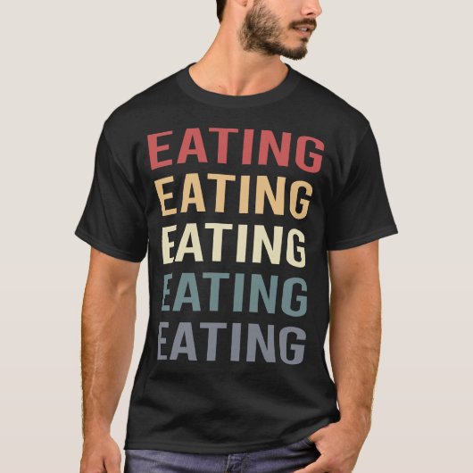 Retro Tekst Eten T-shirt (Voorkant)