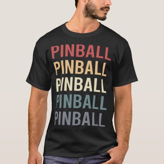 Retro tekst flipperkast t-shirt (Voorkant)