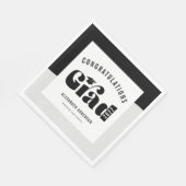 Retro tekst lichte zwart-wit afstuderen servet (Hoek)