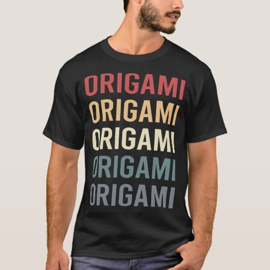 Retro Tekst Origami T-shirt (Voorkant)