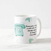 Retro Telefoon 50s Atomic Patroon Jade Green Grapp Koffiemok (Voorkant rechts)