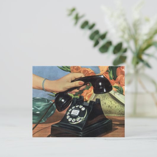 Retro Telefoon met Roterende Wijzerplaat, Zaken (Staand voorkant)