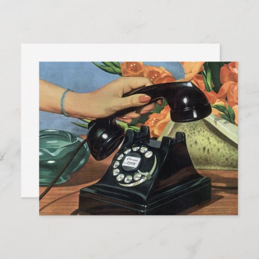 Retro Telefoon met Roterende Wijzerplaat, Zaken (Voorkant / Achterkant)