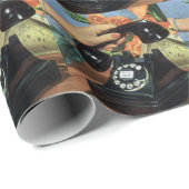 Retro Telefoon met Roterende Wijzerplaat, Zaken Cadeaupapier (Rol Hoek)