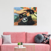 Retro Telefoon met Roterende Wijzerplaat,  Zaken Canvas Afdruk (Insitu (Woonkamer))