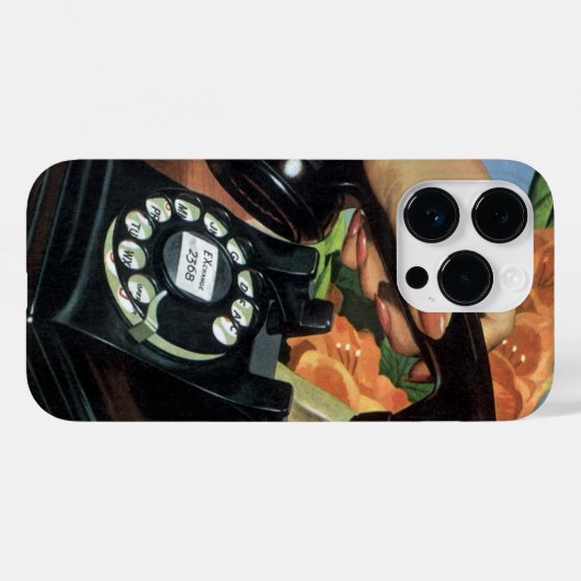 Retro Telefoon met Roterende Wijzerplaat, Zaken Case-Mate iPhone Case (Achterkant (horizontaal))