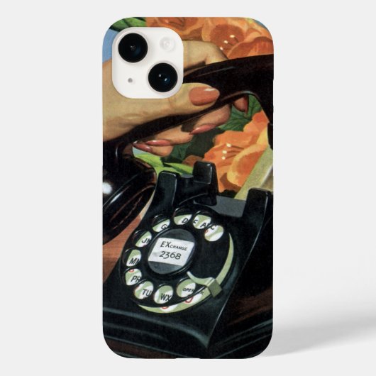 Retro Telefoon met Roterende Wijzerplaat,  Zaken Case-Mate iPhone Case (Achterkant)