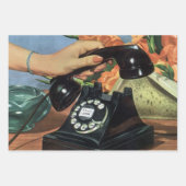 Retro Telefoon met Roterende Wijzerplaat, Zaken Inpakpapier Vel (Voorkant)