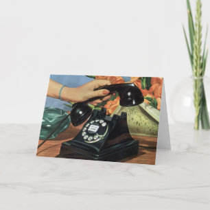 Retro Telefoon met Roterende Wijzerplaat,  Zaken Kaart