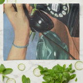 Retro Telefoon met Roterende Wijzerplaat,  Zaken Theedoek (Gevouwen)