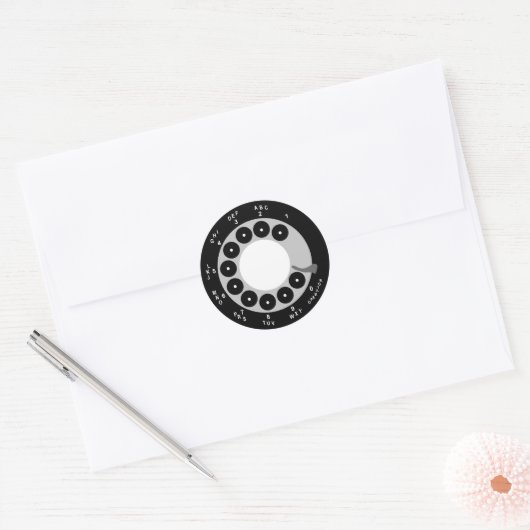 Retro Telefoon Stickers - Zwart/Wit (Envelop)