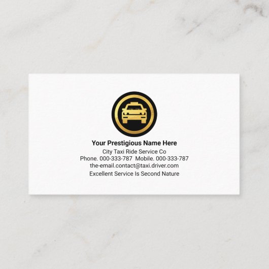 Retro Telefoon Taxi Driver Visitekaartje (Achterkant)