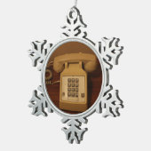 Retro Telefoon Tin Sneeuwvlok Ornament (Rechts)