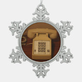 Retro Telefoon Tin Sneeuwvlok Ornament (Voorkant)