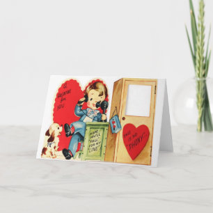 Retro Telefoon Valentijnsdag Kaart