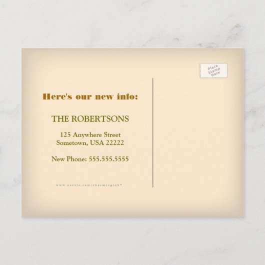 Retro Telefoon Wijziging van Adres Briefkaart (Achterkant)