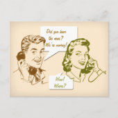 Retro Telefoon Wijziging van Adres Briefkaart (Voorkant)