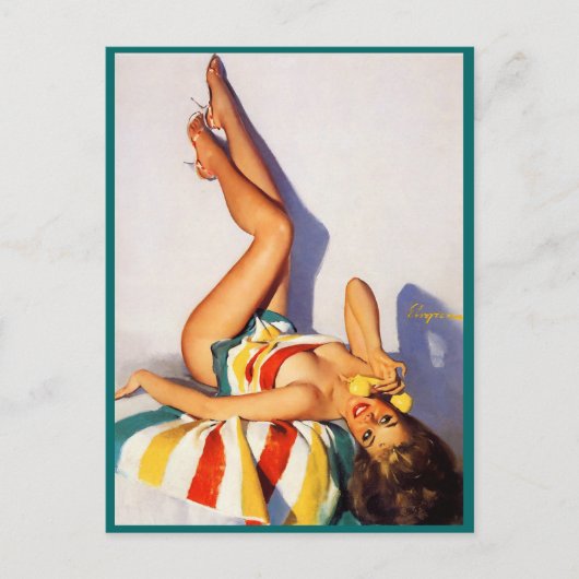 Retro-telefoonaansluiting meisje Briefkaart (Voorkant)