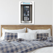 Retro telefooncel ontwerp, vintage telefooncel kun canvas afdruk (Insitu (Slaapkamer))