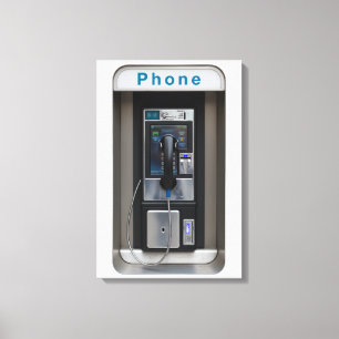 Retro telefooncel ontwerp, vintage telefooncel kun canvas afdruk