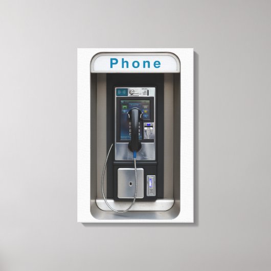 Retro telefooncel ontwerp, vintage telefooncel kun canvas afdruk (Voorkant)
