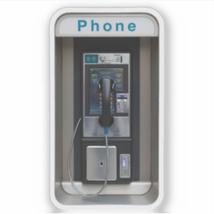 Retro telefooncel ontwerp, vintage telefooncel kun sticker