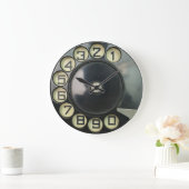 -retro-telefoonnummerschijf roterend grote klok (Huis)