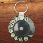 -retro-telefoonnummerschijf roterend sleutelhanger (Voorkant)