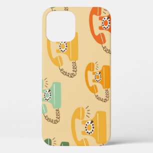 Retro telefoons, kleurrijk naadloos patroon. Case-Mate iPhone case