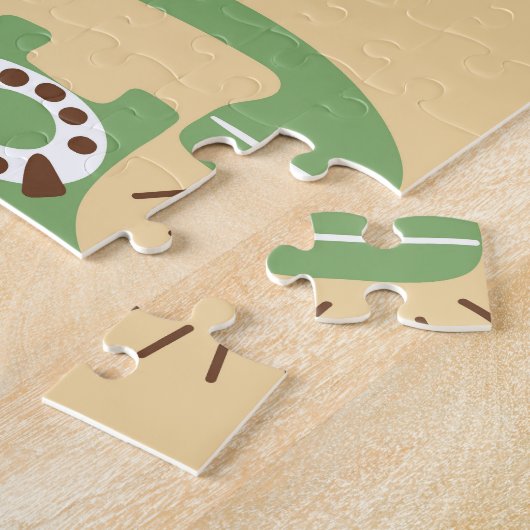 Retro telefoons, kleurrijk naadloos patroon. legpuzzel (Zijkant)