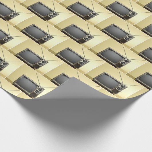 retro-televisie cadeaupapier (Hoek)